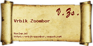 Vrbik Zsombor névjegykártya